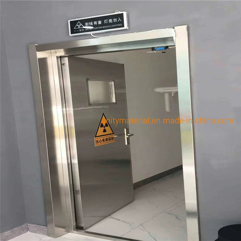 CT Room Protective Radiation Light X-ray Shielding Automatic Sliding Lead Door with Customized Lined Medical Hospital Stainless Steel
