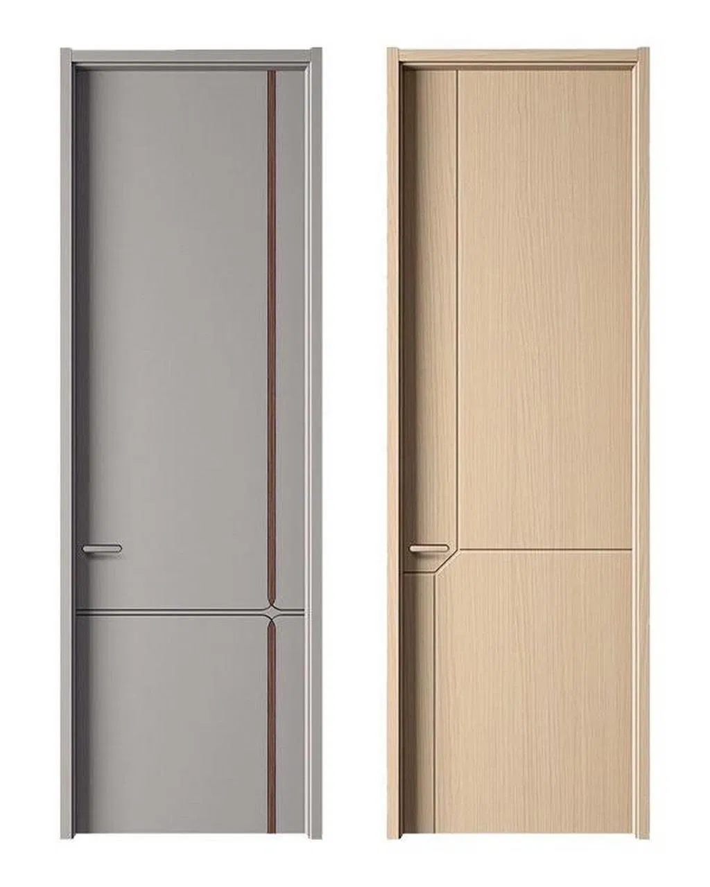 Wooden White Manufacturer Exterior Emergency Exit Fire MDF/HDF Wood Door