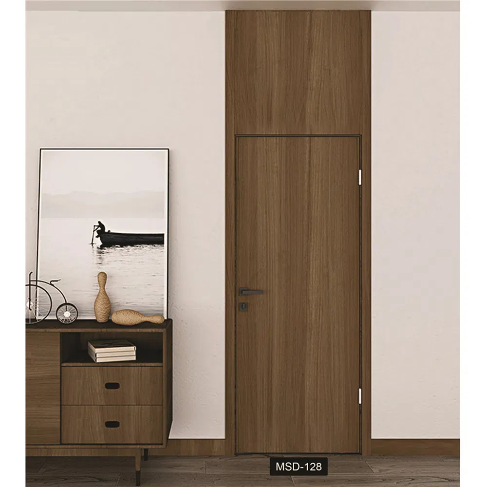Cbmmart Wood Grain Aluminum Frame Invisible Concealed Design Hidden Interior Door