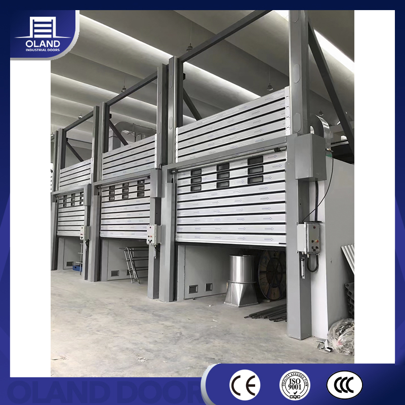 Factory Pass Industrial Spiral High Speed Hard Insulated Durable Aluminum Fast Roller Door Rapid Efficient Rolling Shutter Doors for Industrial or Warehouse