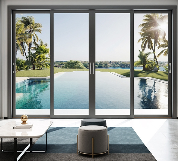 Modern Home Apartment Customized Impact Resistant Hurricane Metal Aluminum Sliding Glass Door
