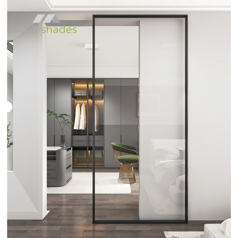 Multishades Ghost Glass Door Interior Mirror Glass Ghost Doors Hidden Invisible Sliding Door Narrow Frame Trackless Minimalism