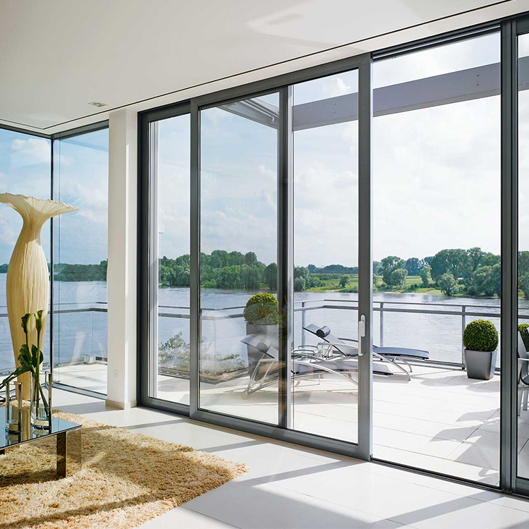 New Design Shop Exterior Aluminum Sliding Door Hurricane Resistant Tempered Low-E Glass Sliding Patio Doors Exterior House Door