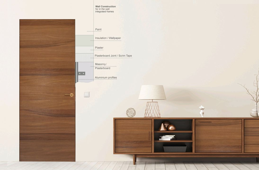 Invisible Aluminum Frame Concealed Design Interior Hidden Door