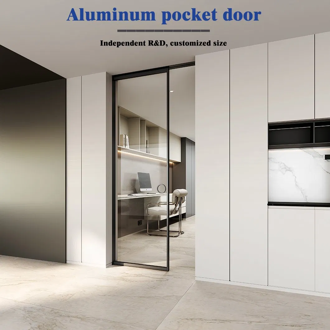 Slim Frame Hidden Aluminium Glass Pocket Sliding Door