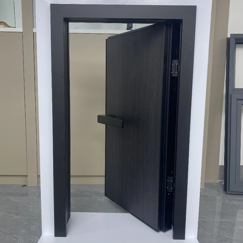 Interior Invisible Solid Hidden Door with Handle Primed with Black Hidden Frame