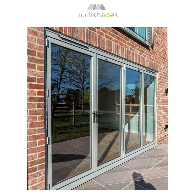 Multishades Modern Two-Panel Aluminum Folding Doors Premium Custom for Anchorage Arctic Climate USA Apartment Hurricane Resistant Soundproof Thermal Insulation