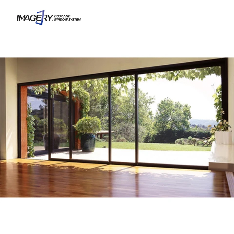 Aluminum Patio Hurricane Resistant Glass Doors Patio Windproof Waterproof Sliding Doors Exterior