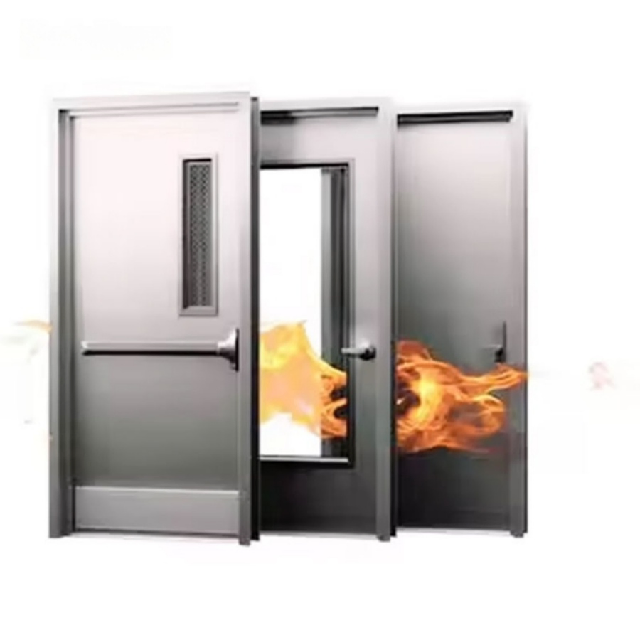 Intumescent Sealed Steel Fire Rated Doors Smoke Control Function Critical for Hospital &amp; School Projects