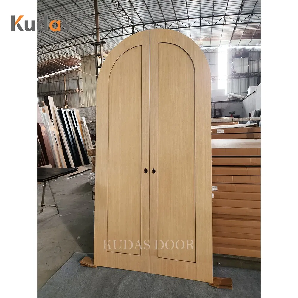 White Oak Solid Wood Swing Bedroom Hinged Wooden Interior Arched Double Door