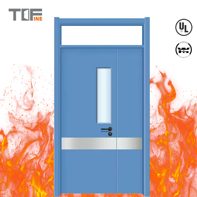 Security Emergency Exit Fire Rated Door Waterproof Metal Interior Steel Door