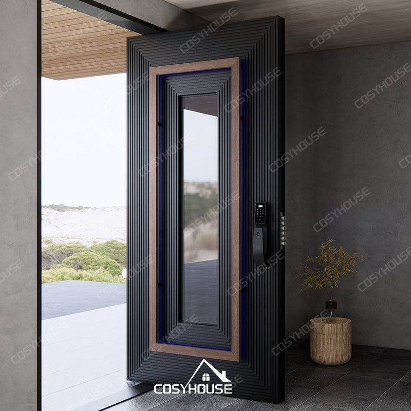 Energy-Efficient Luxury Cast Aluminum Entry Door with Fireproof and Hurricane-Resistant Features