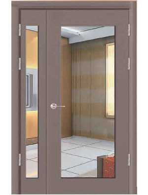 Stairway Anti Fire Glass Steel Door Access Control Fire Resistant Glazed Doors