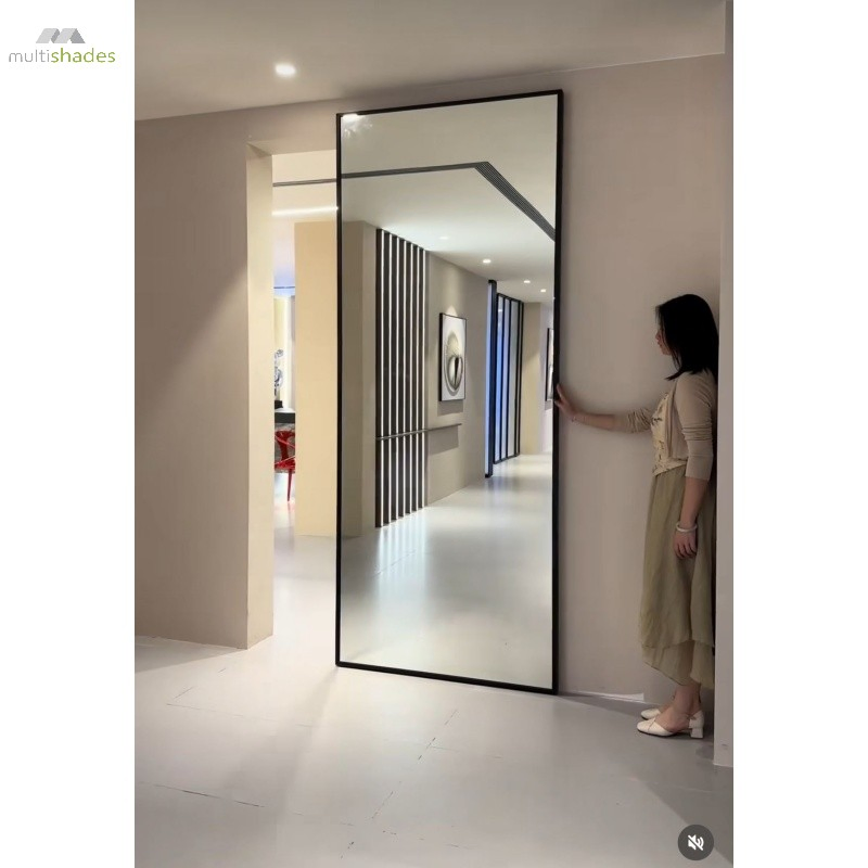 Multishades Ghost Glass Door Interior Mirror Glass Ghost Doors Hidden Invisible Sliding Door Narrow Frame Trackless Minimalism
