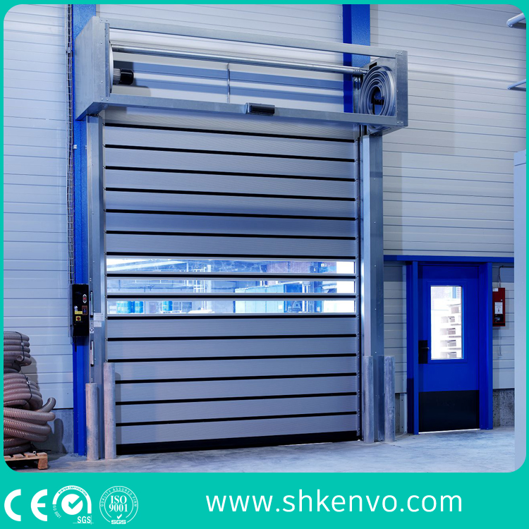 Industrial Automatic Spiral Aluminum Metal Thermal Insulated High Speed Performance Rapid Rise Overhead Roll up or Roller Shutter Door
