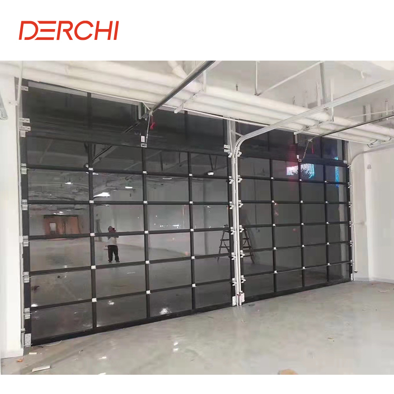 Residential Hurricane Resistant and Waterproofing Foamed Sectional Electric Anodised Garage Picture Doors with Windows Inserts