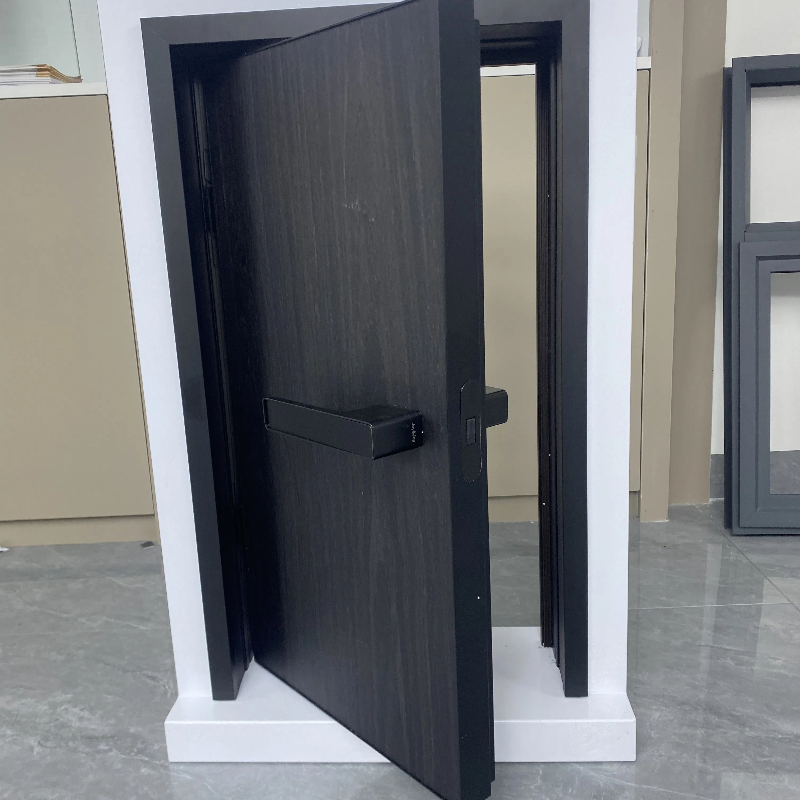 Interior Invisible Solid Hidden Door with Handle Primed with Black Hidden Frame