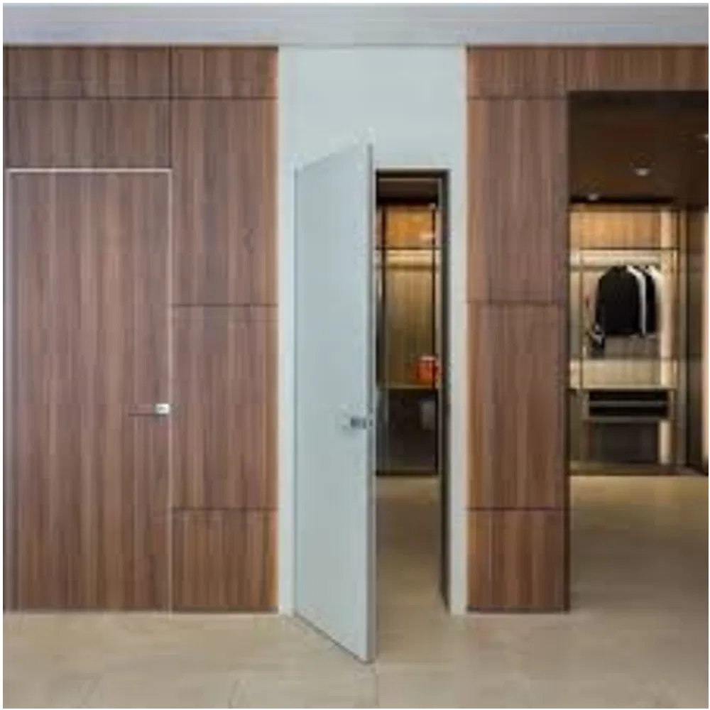 Cbmmart Wood Grain Aluminum Frame Invisible Concealed Design Hidden Interior Door