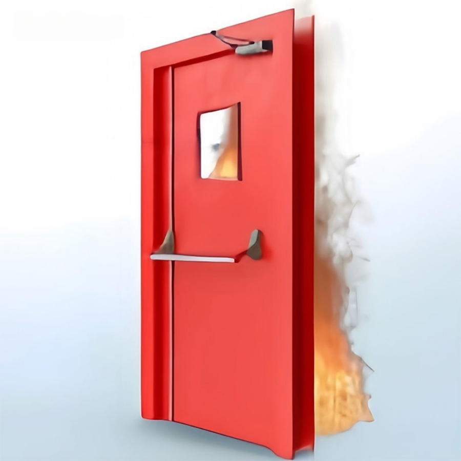 Emergency Exit Over 3 Hours Steel Metal Security Fire Rated Door with Panic Bar Hotel Apartment Hospital School Good Quality Steel Door Fire-Proof Door with Fir