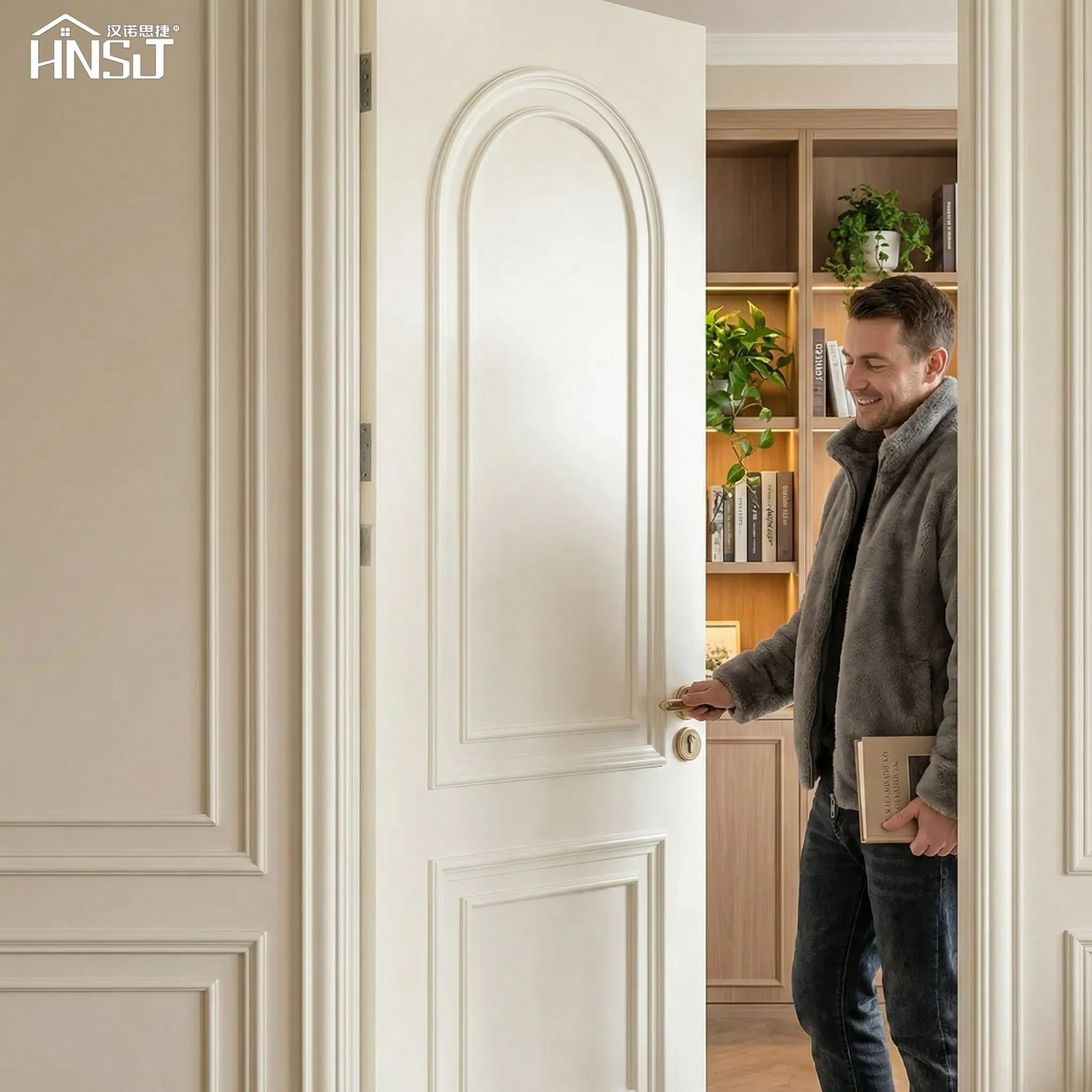 Interior Door Wood Plastic Composite Flush Door Wooden Door Security WPC Door Interior Room Entrance Door PVC Door Glass Door House Door Wooden Interior