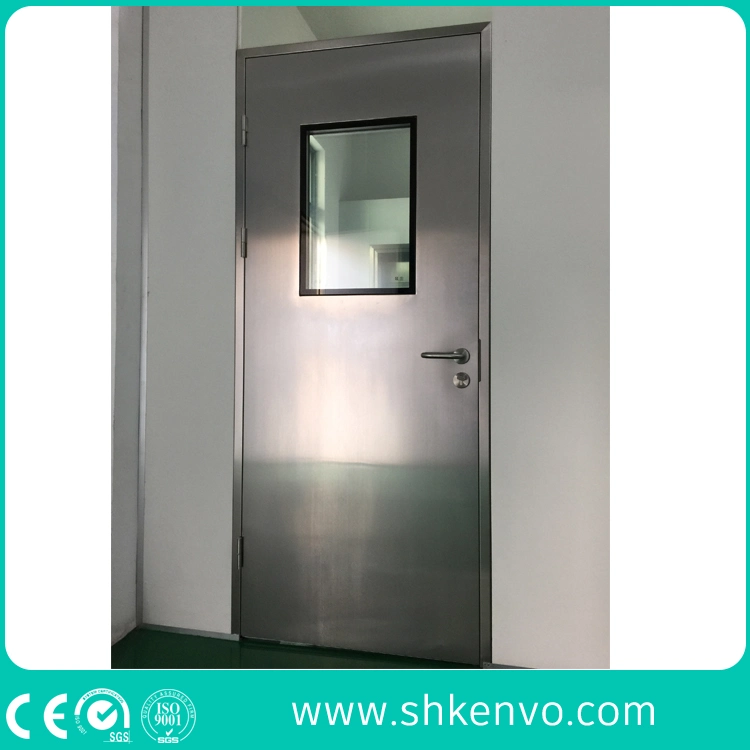 GMP Hygiene Galvanized Iron or 304 Stainless Steel Interior Modular Clean Room Metal Swing Entry Door for Food, Pharmaceutical, Medical, Hospital, Laboratory