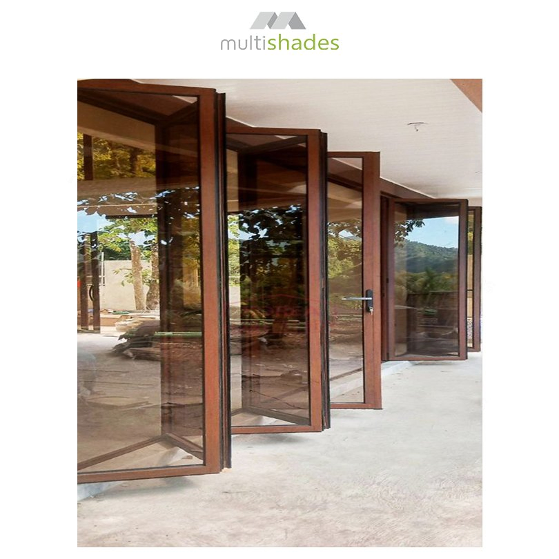 Multishades Modern Two-Panel Aluminum Folding Doors Premium Custom for Anchorage Arctic Climate USA Apartment Hurricane Resistant Soundproof Thermal Insulation