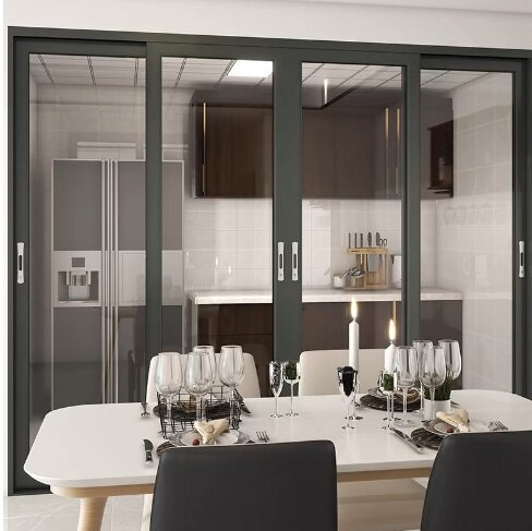 Modern Home Apartment Customized Impact Resistant Hurricane Metal Aluminum Sliding Glass Door
