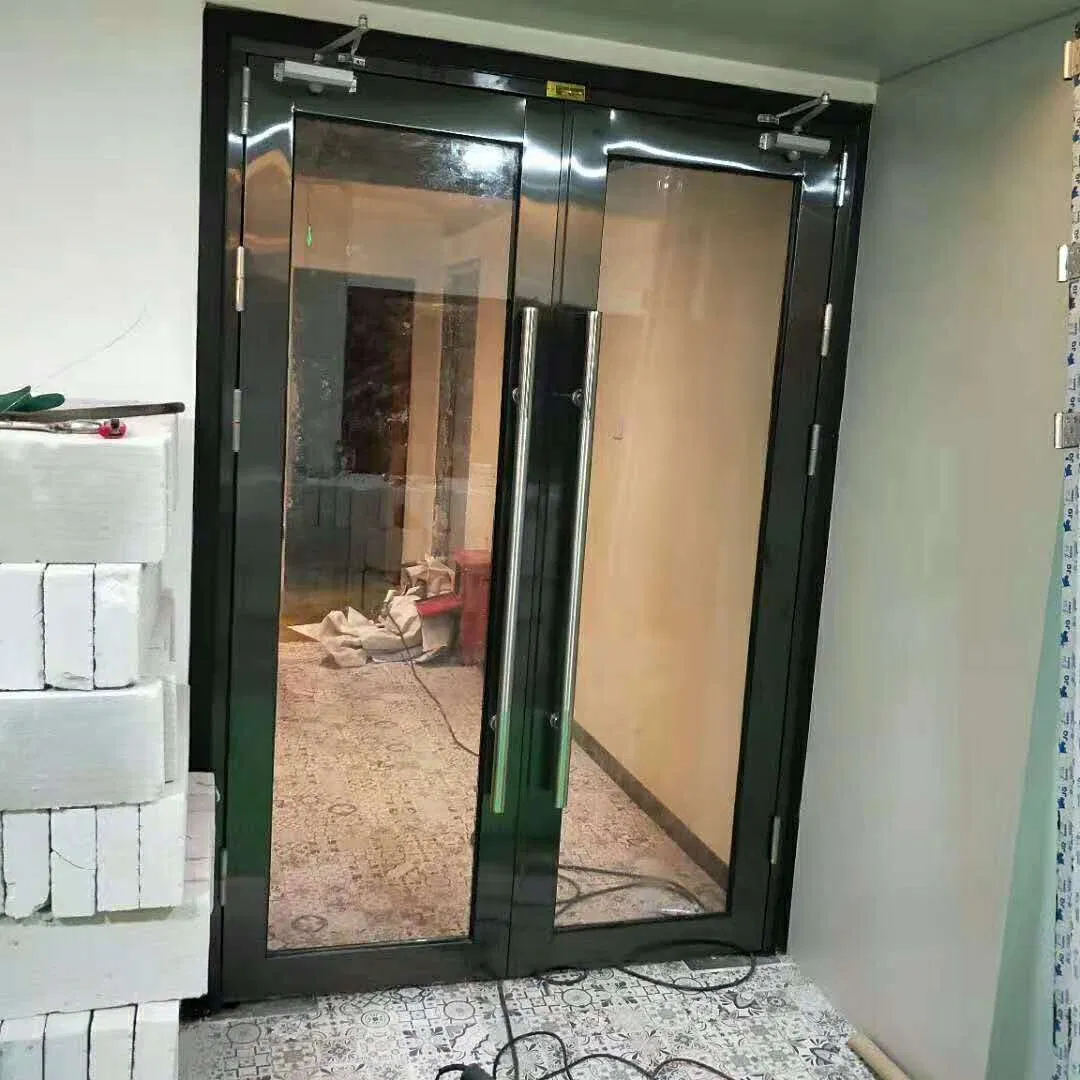 Stairway Anti Fire Glass Steel Door Access Control Fire Resistant Glazed Doors