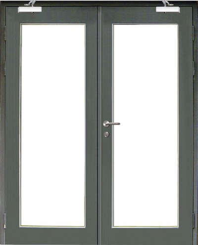 Stairway Anti Fire Glass Steel Door Access Control Fire Resistant Glazed Doors