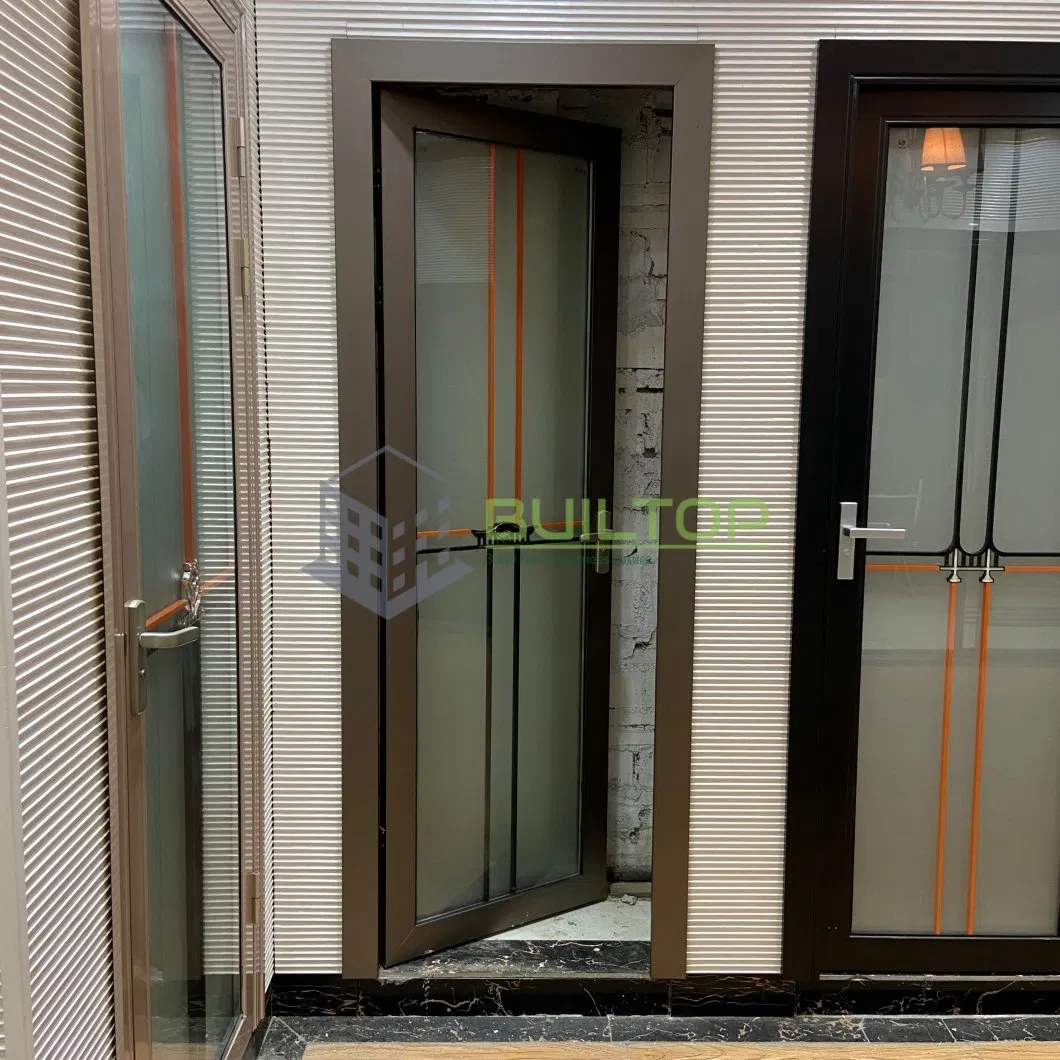 Interior Room Glass Door Aluminum Frame Black 8mm Glass Swing Door Hidden Hinge Toilet Bedroom Bathroom Hotel Glass Doors