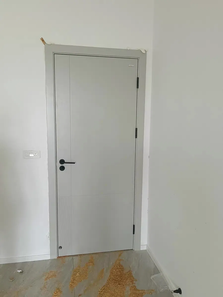 HPL Melamine PVC Acoustic Interior Wood Carbon Crystal Door Fire Rated for Hotel Residential Apartment