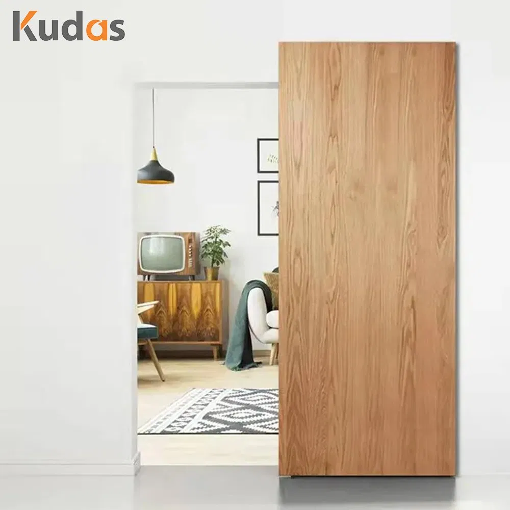Natural Oak Veneer Invisible Frame Hidden Ghost Barn Sliding Door