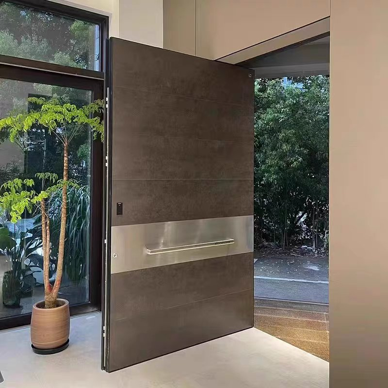 Contemporary Solid Wood Entry Main Entrance Wooden Doors Front Doors for Houses Modern Exterior Main Pivot Door Steel Doors, Fire Doors, Security Doors