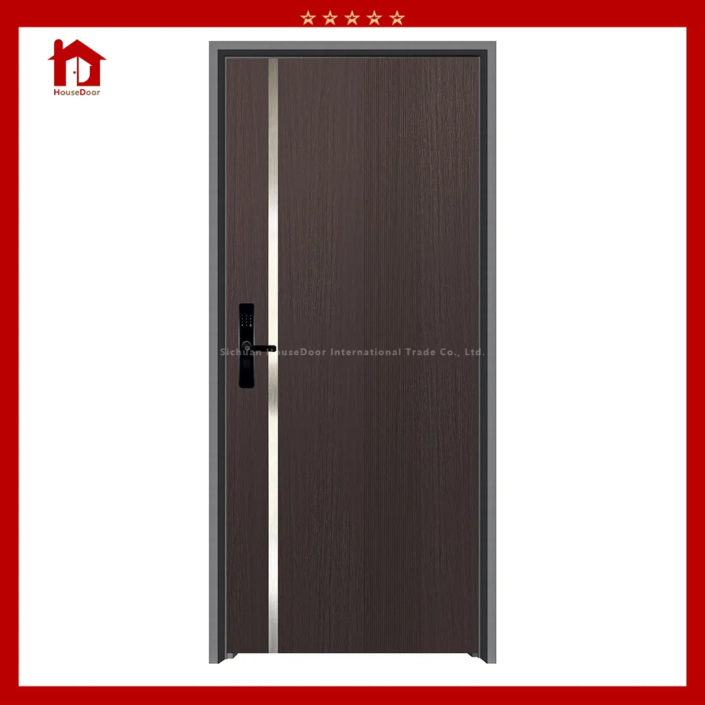 Ultra-Thin Frame Steel/Wood Door, Recessed Ss Strip, Hidden Dual Locks, Modern Flat Entry Door, Customized
