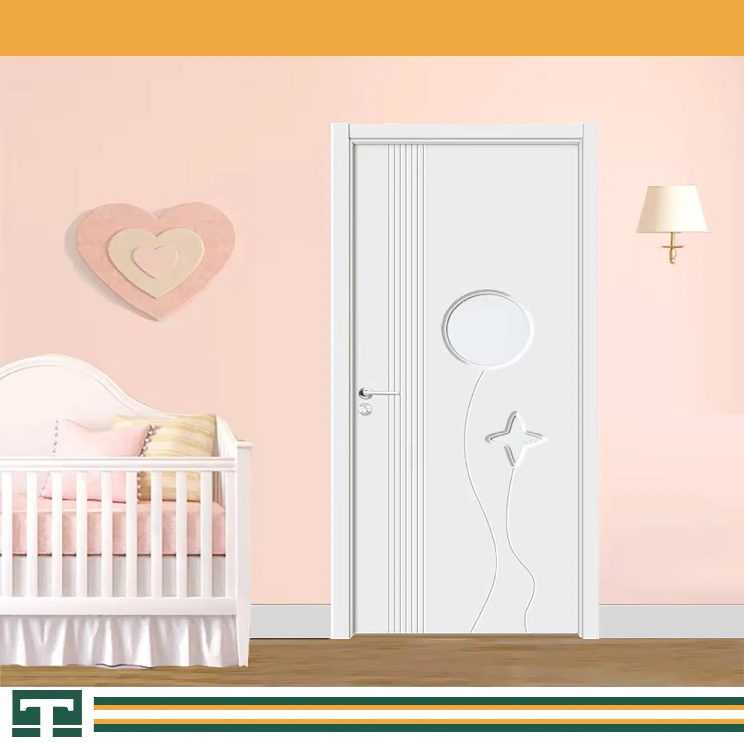 Custom High Quality Eco-Friendly Internal Acoustic Wooden Door Laminated MDF Solid Wood Entry Interior Fire Rated Room Door for School Kindergarten