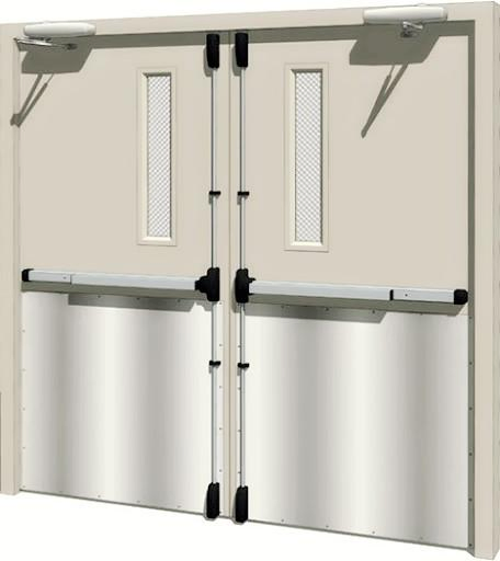 Residential Fire Exit Stair Door Interior Fireproof Steel Doors with Panic Bar Device