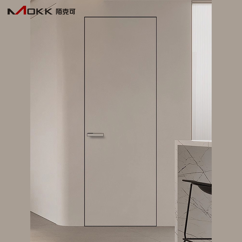 Interior Wood Veneer Hidden with Invisible Frames Frameless Door for Villahidden Doors, Concealed Frame Doors, and Hidden Doors Suitable for Hotels, Apartments