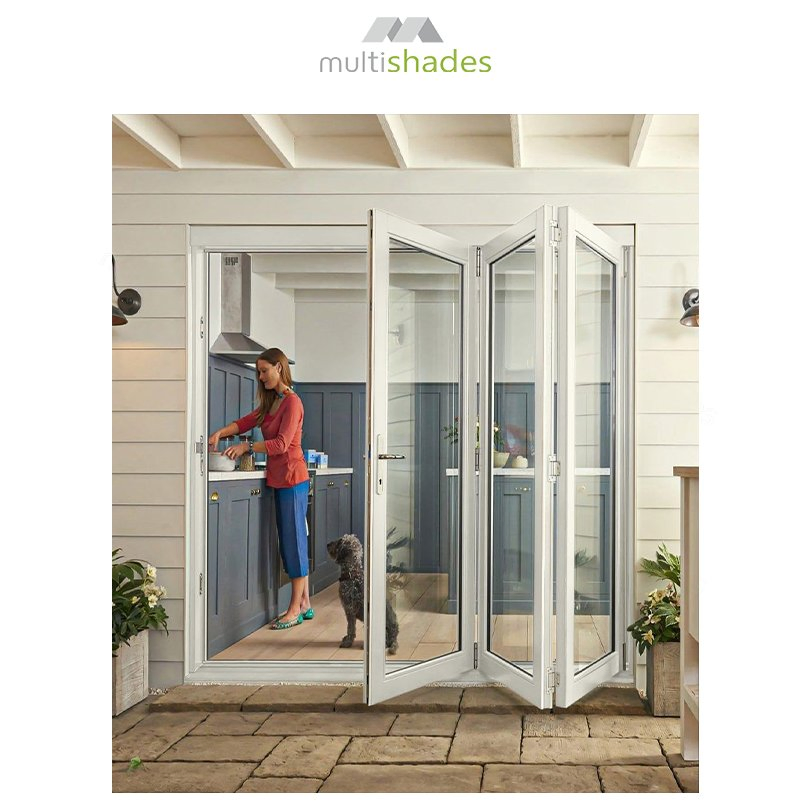 Multishades Modern Two-Panel Aluminum Folding Doors Premium Custom for Anchorage Arctic Climate USA Apartment Hurricane Resistant Soundproof Thermal Insulation