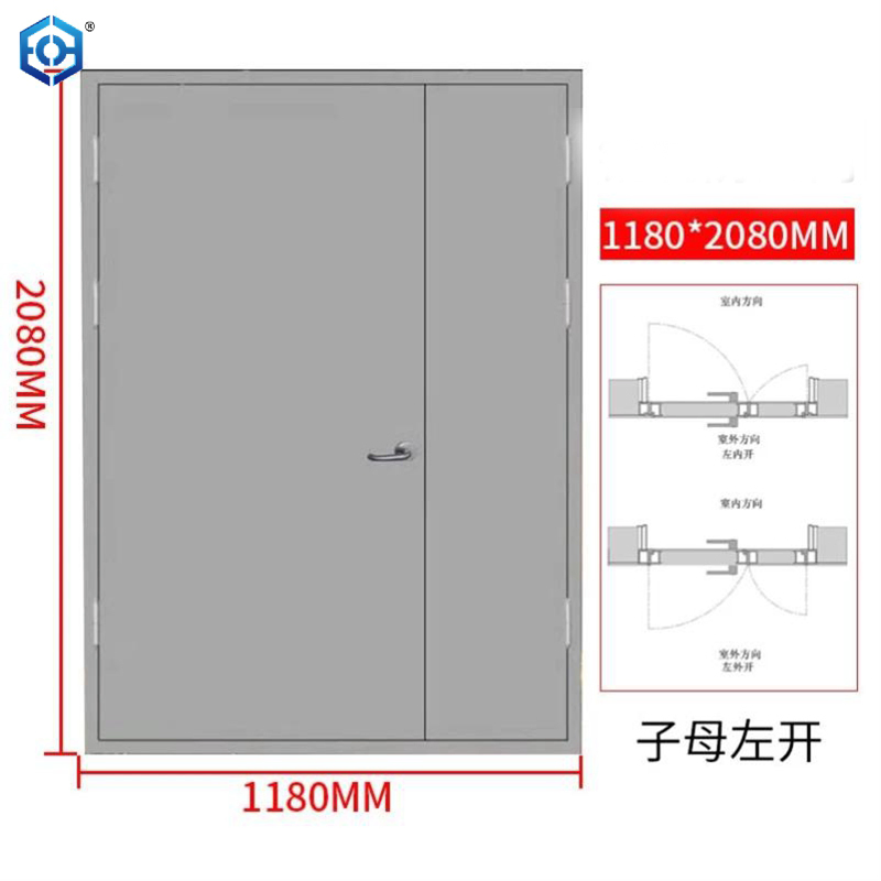 Factory Price 60 Min UL Steel Fire Rated Doors Emergency Fire Exit Fireproof Door for Hotel