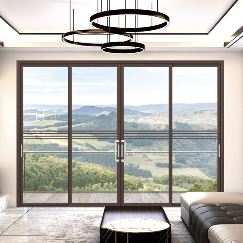 Hot Selling Aluminum Sliding Glass Hurricane Resistant Sliding Glass Doors Patio Waterproof Sliding Doors for Villa