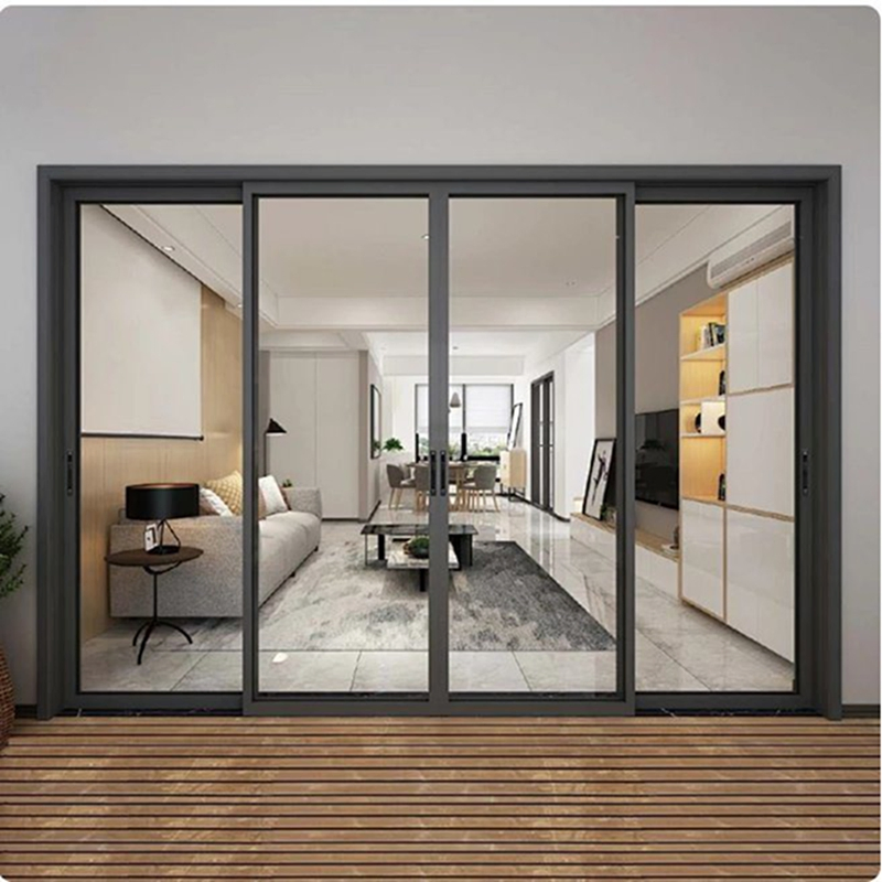 Baiyiyuan Factory Modern Home Apartment Customized Impact Resistant Hurricane Metal Aluminum Sliding Glass Door