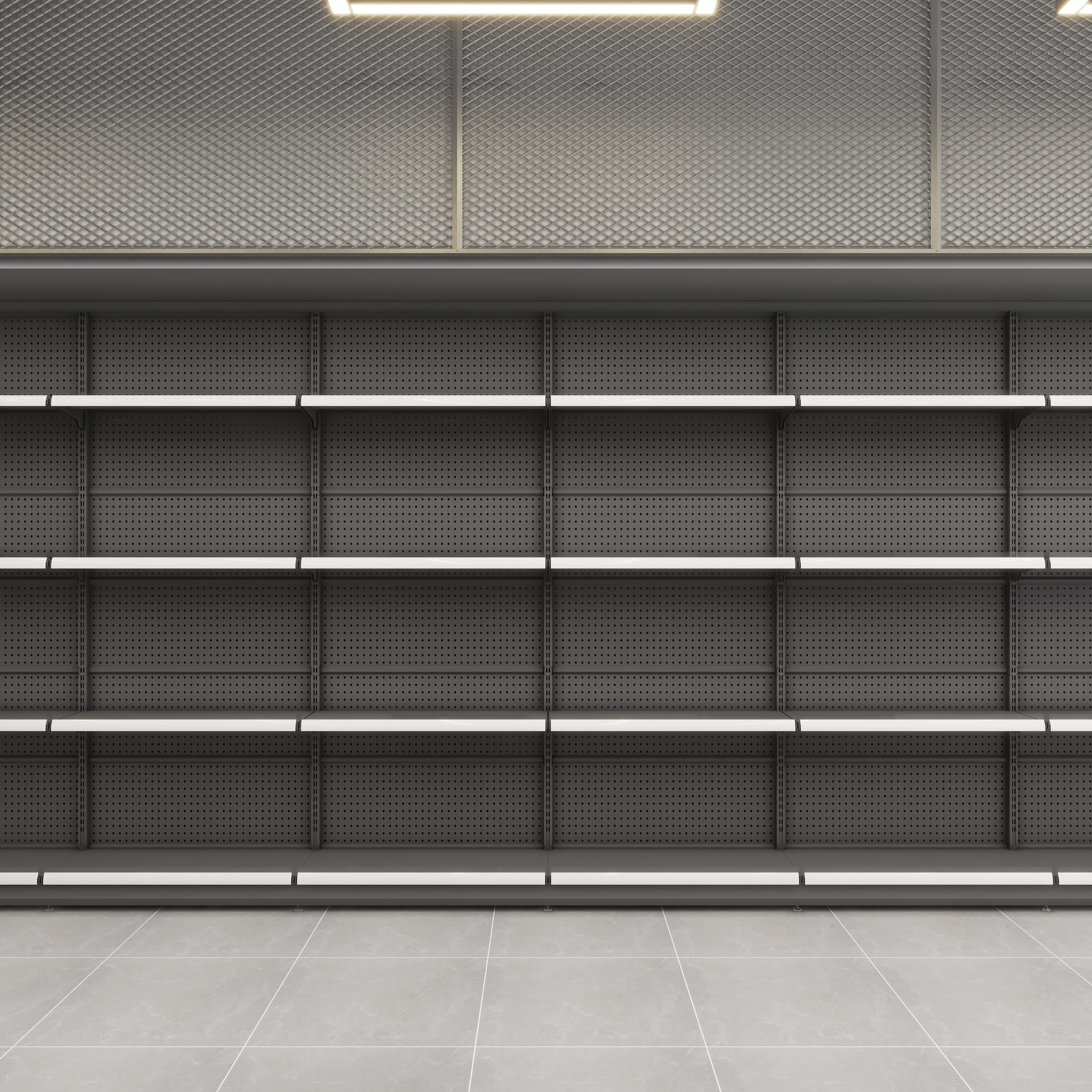 Custom Double-Sided Metal and Wood Gondola Shelf for Supermarket Racks Display for Retail Store Use