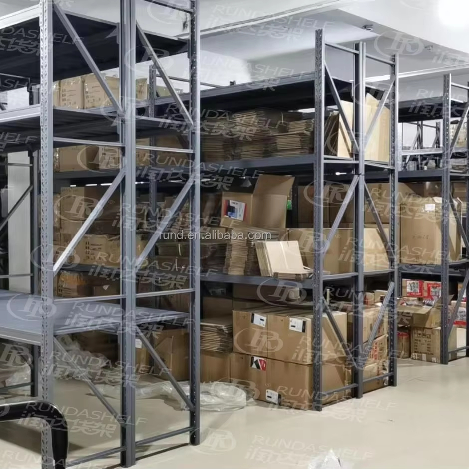 Heavy-Duty Powder Coated Steel Stacking Racks Industrial Unit Storage Warehouse Metal Shelving System Iron Bolt Packaged Carton