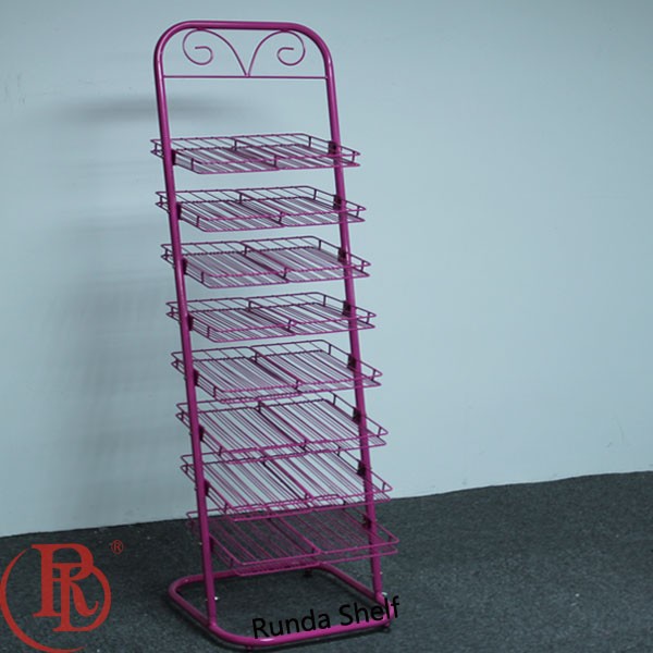 RD-FD-24 Custom Free Standing Double-Sided Nail Polish Display Rack Light Duty Supermarket Wire Rack Supermarket Shelves Metal