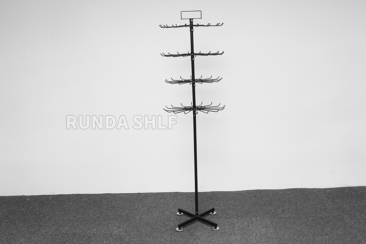 Light Duty Metallic Bag Holder for Hair Extensions Single-Sided Ring Display Stand Supermarket Rack