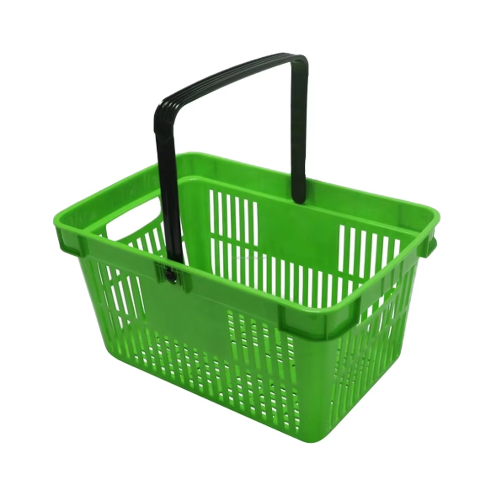 RD Lightweight 30L/32L Supermarket Shelf Shopping Basket Single Sided with Red Teal Finish for Retail Store