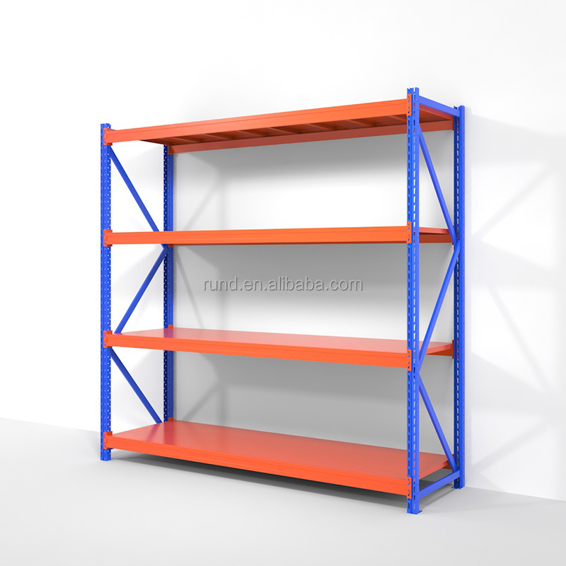 High Efficiency Industrial Warehouse Rack 300-1000kg Capacity Multi-Level Steel Metal Stacking Shelves for Supermarket Storage