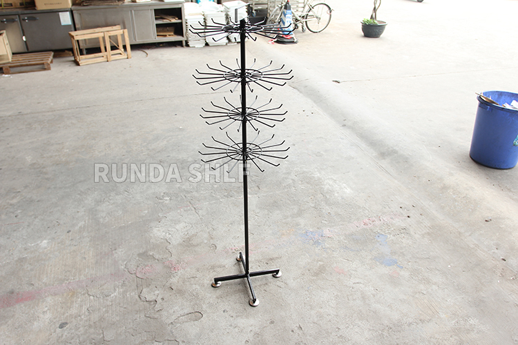 Light Duty Metallic Bag Holder for Hair Extensions Single-Sided Ring Display Stand Supermarket Rack