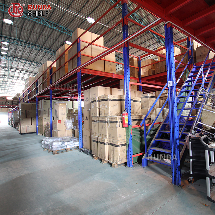 Pallet Racking Support Heavy Duty Mezzanine Floor Rack System Steel Warehouse Platform Detachable Design 300-1000kg/sqm Load
