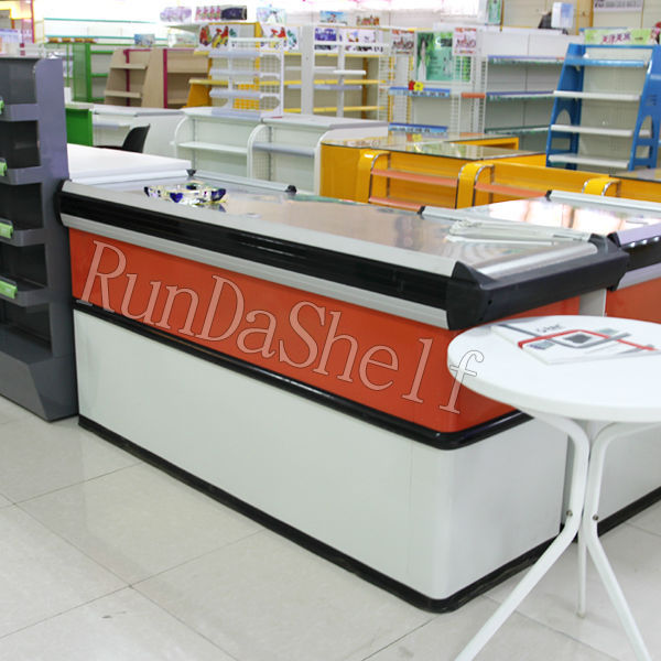 Supermarket and Retailer Shops Use MDF Material Grocery Checkout Counter